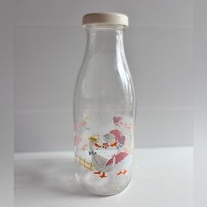 Vintage French Pink Goose Glass Milk Bottle
